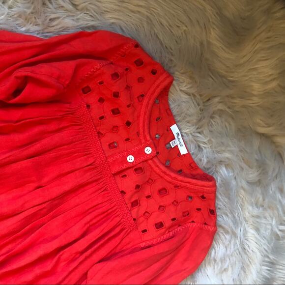 Madewell Eyelet Daybreak Dress in Tropical Coral - Picture 4 of 7
